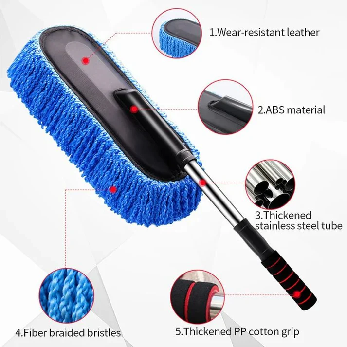 Seametal Microfiber Car Wash Mop Kit – Extendable Handle