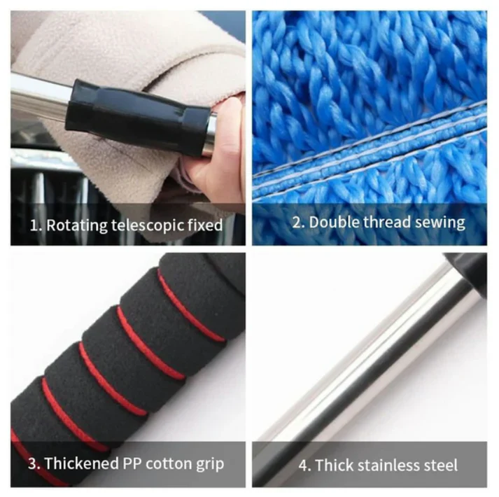 Seametal Microfiber Car Wash Mop Kit – Extendable Handle