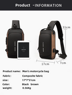 Anti-theft Crossbody Bag - USB Charging, Stylish Print & Zip Closure 4109