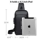 Anti-theft Crossbody Bag - USB Charging, Stylish Print & Zip Closure 4109