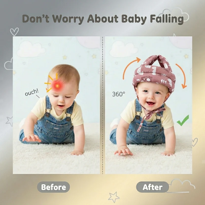 Baby Safety Helmet – Adjustable 360° Protection (6–36 Months)