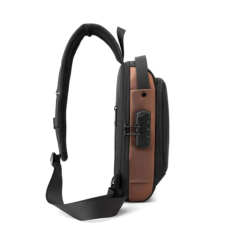 Anti-theft Crossbody Bag - USB Charging, Stylish Print & Zip Closure 4109