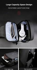 Anti-theft Crossbody Bag - USB Charging, Stylish Print & Zip Closure 4109