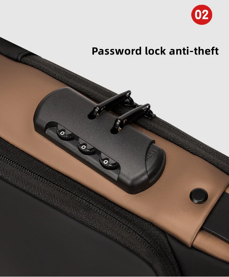 Anti-theft Crossbody Bag - USB Charging, Stylish Print & Zip Closure 4109