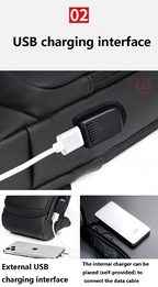 Anti-theft Crossbody Bag - USB Charging, Stylish Print & Zip Closure 4109