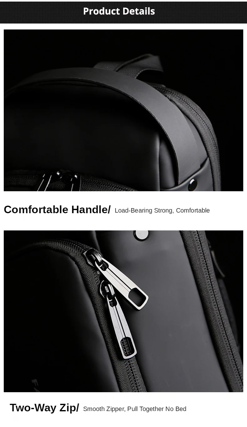 Anti-theft Crossbody Bag - USB Charging, Stylish Print & Zip Closure 4109