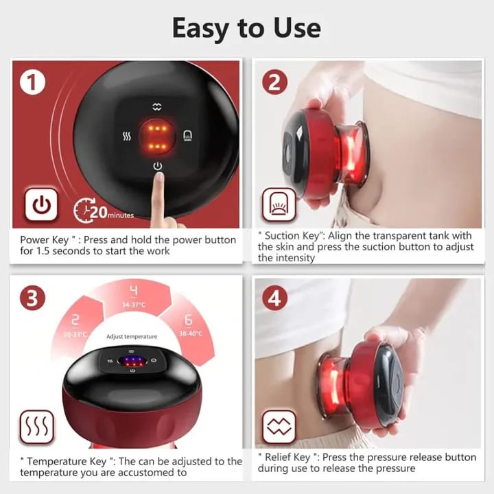 Smart Electric Cupping Massager – Vacuum Therapy & Heat Massage Device