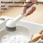 360° Rotating Dish Cleaning Brush with Soap Dispenser – Multi-Purpose Kitchen Scrub Brush