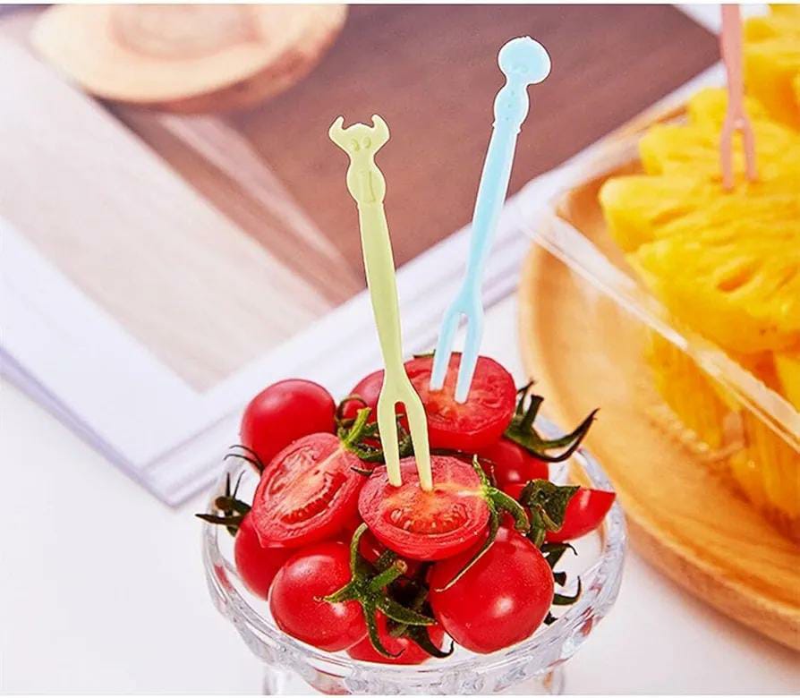 Pack of 20 Reusable Fruit Forks with Storage Box – Mini Dessert & Snack Picks