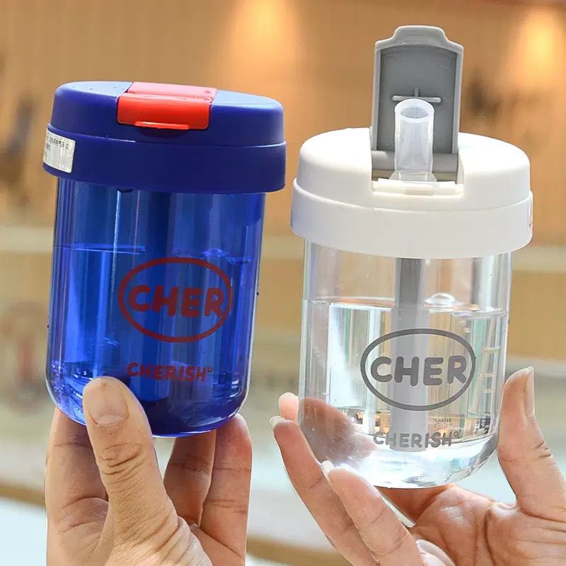 Net red straw plastic water cup student high-value cute portable small ton cup ( 330ml ) handy gift cup printed