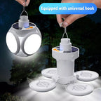 Solar Rechargeable Foldable LED Camping Light with Universal Hanging Hook | Portable Emergency Lantern
