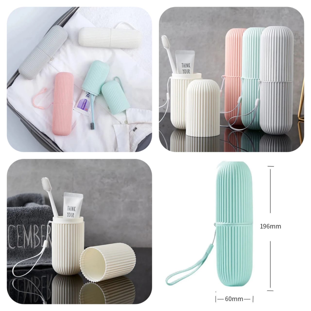 Travel Toothbrush Holder & Toothpaste Storage Case (Random Colors)