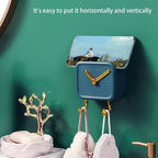 Wall Mounted Clock Storage Organizer (Random Colors)