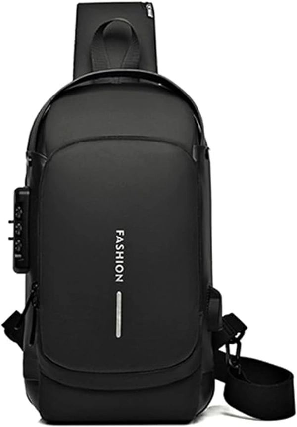 Anti-theft Crossbody Bag - USB Charging, Stylish Print & Zip Closure 4109