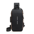Anti-theft Crossbody Bag - USB Charging, Stylish Print & Zip Closure 4109
