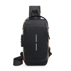 Anti-theft Crossbody Bag - USB Charging, Stylish Print & Zip Closure 4109
